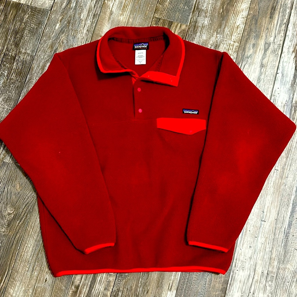 Patagonia synchilla snap T red fleece mens medium